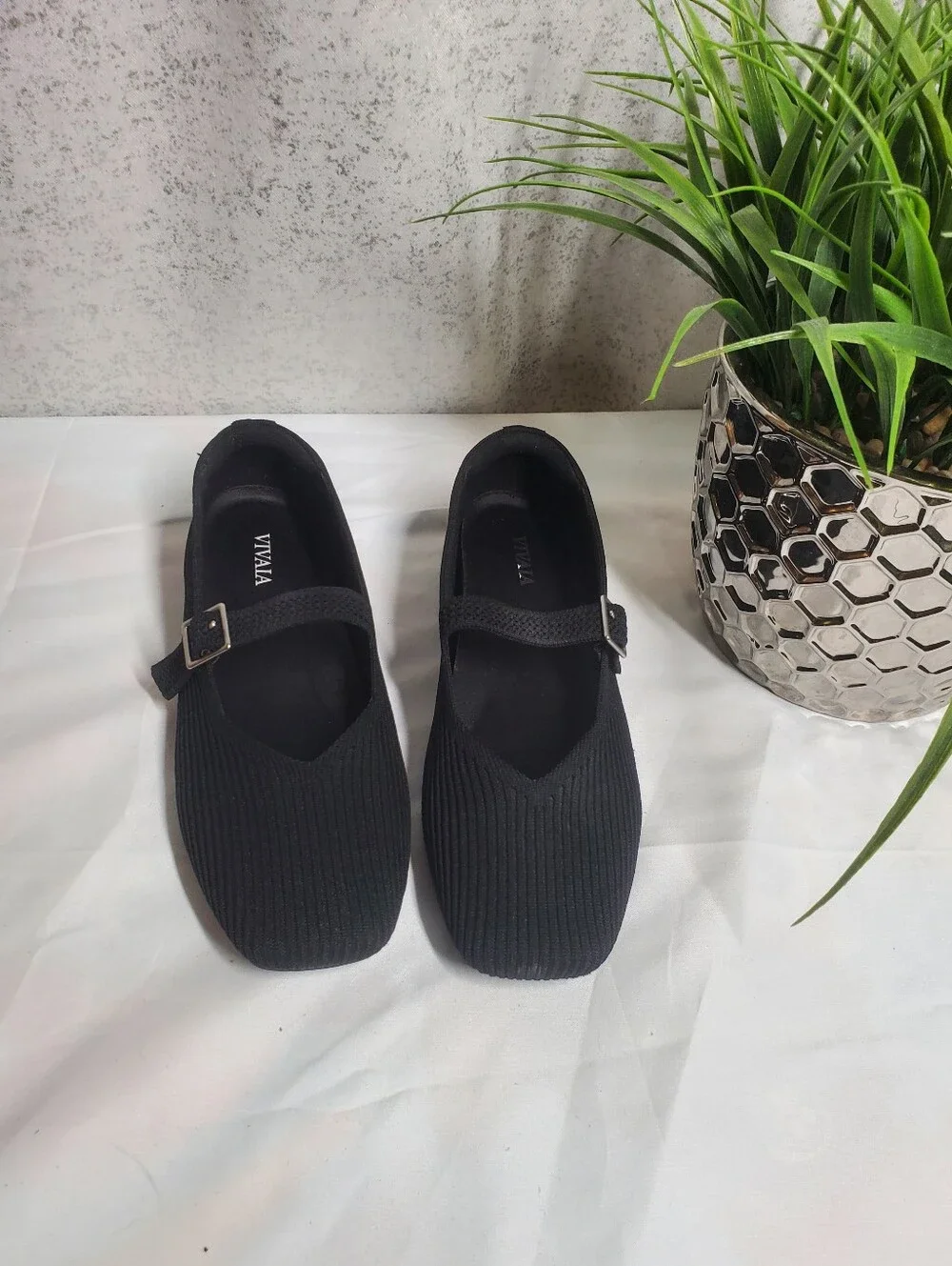 VIVAIA Margot Mary Jane Flats Black Size 36.5